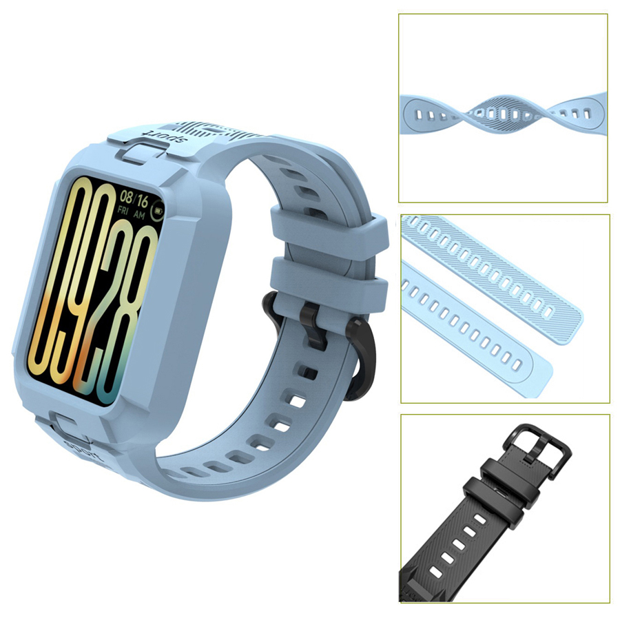 2-in-1 Strap+Case for Xiaomi M - Xiaomi Smartwatch Accessories ulasan dan harga