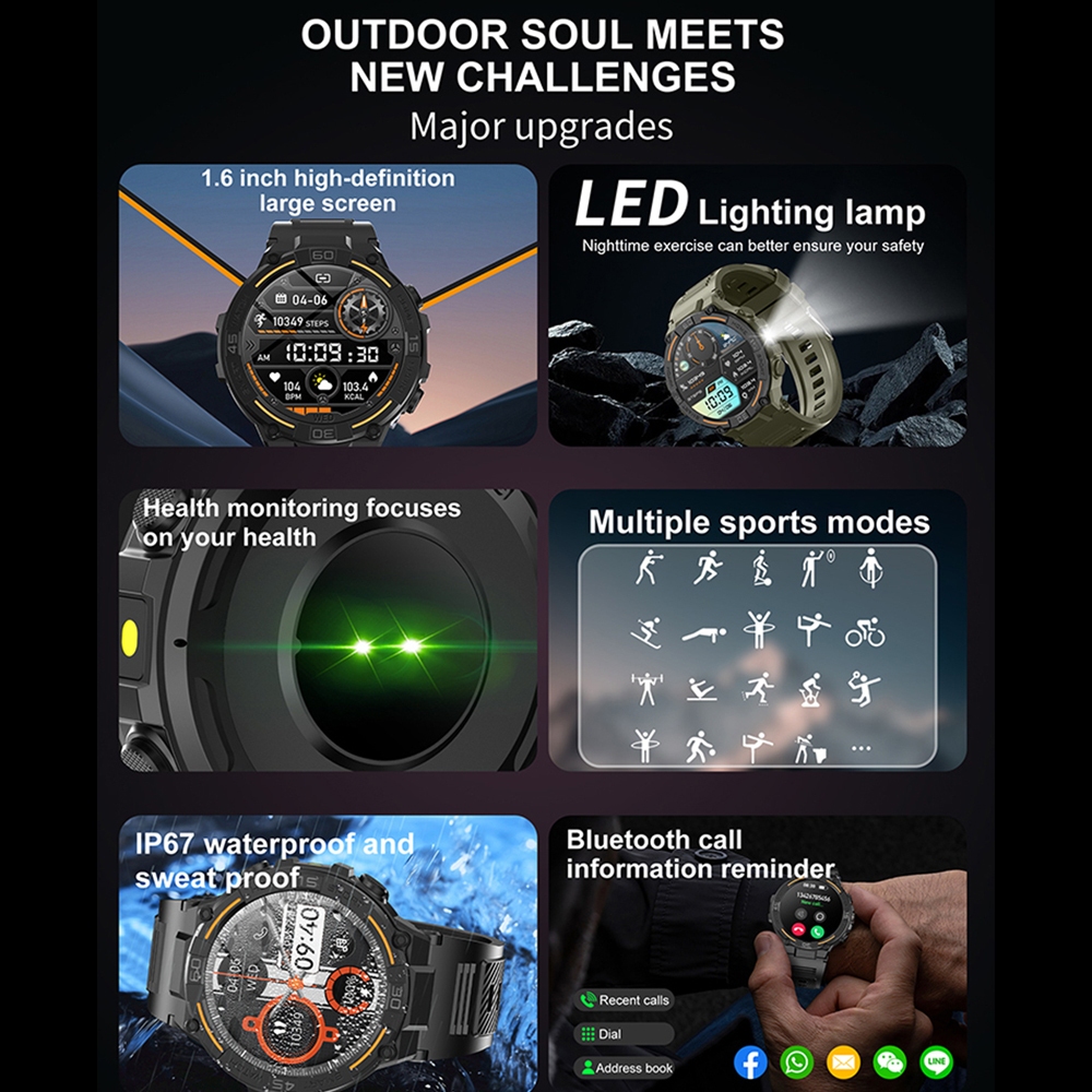 Outdoor Military Rugged Smartw - Smartwatch Face ulasan dan harga